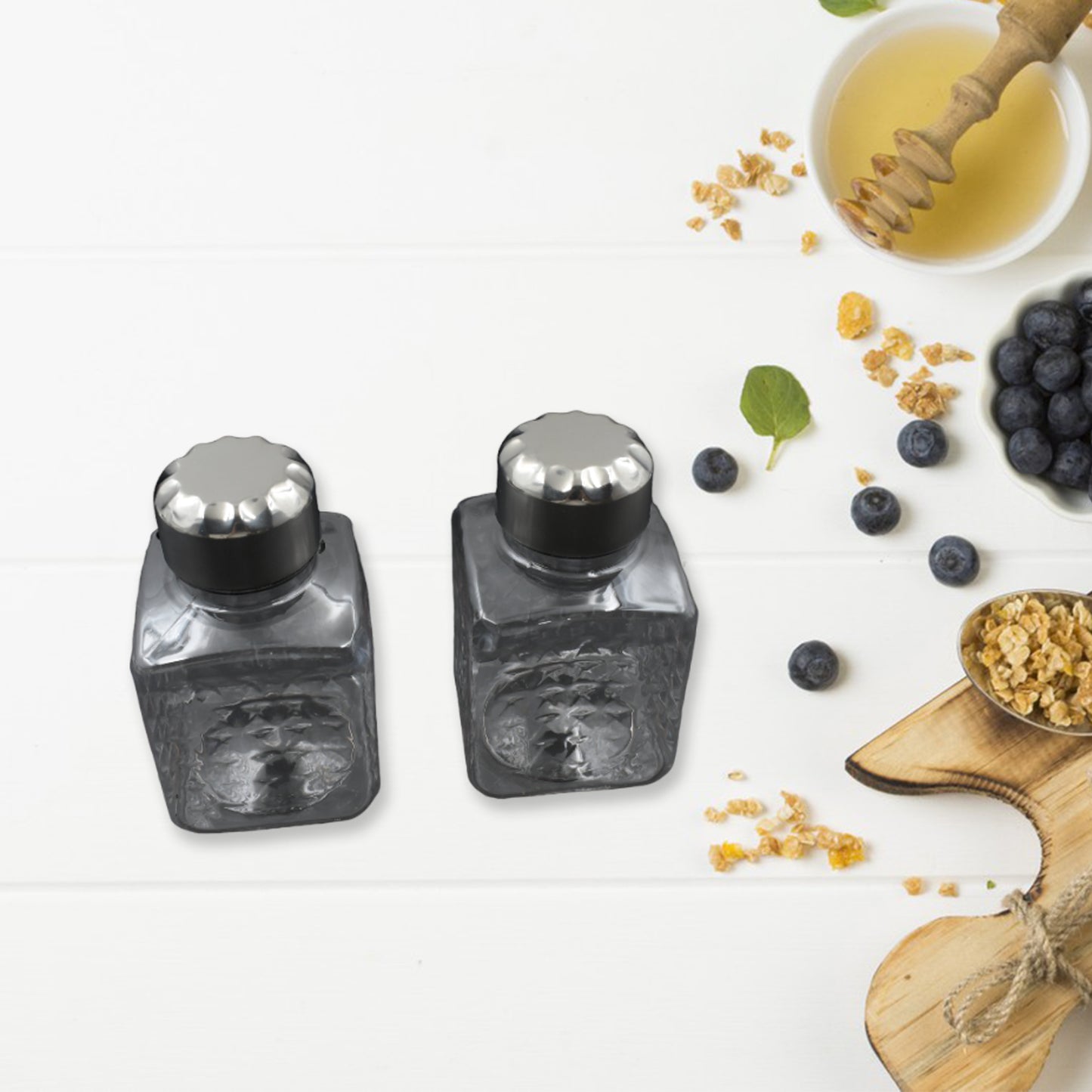 All New Square 8 Bottle Design 360 Degree Revolving Spice Rack Container Condiment Pieces Set Square Small Container - Happy Price - Image 3