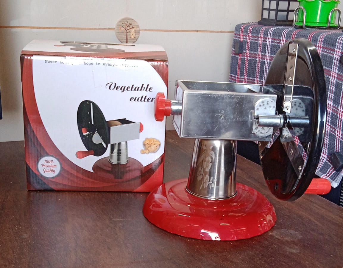 Stainless Steel Chips Maker And Vegetable Slicer For Kitchen Potato Slicer Graters And Chippers. Chips Maker Is Suitable For Vegetable Cuttings. Chips Maker Consist Hard Coated Iron Wheel And Stand. - Happy Price - Image 7