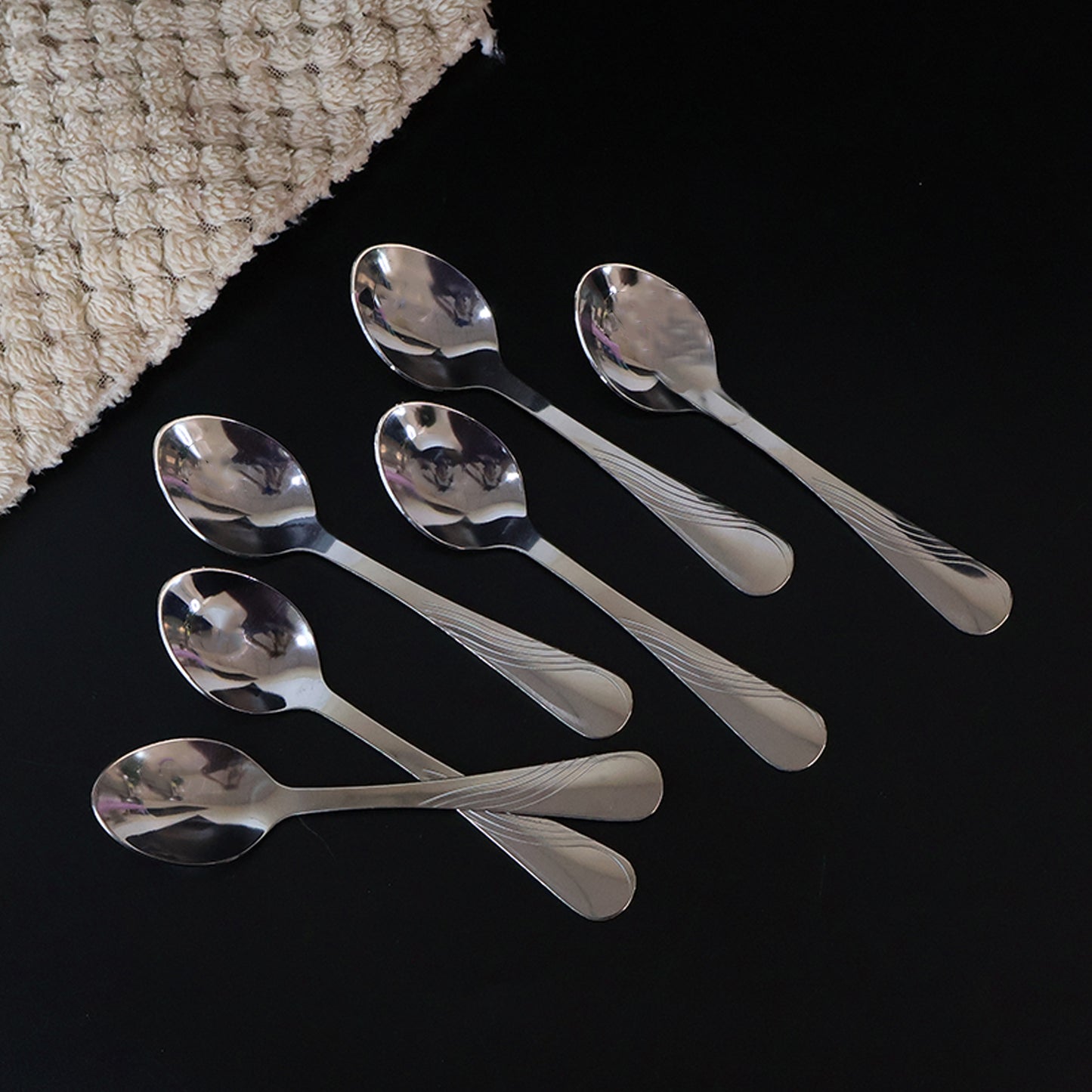 Stainless Steel Dining Spoons - Set of 6, Heavy Duty Cutlery for Home & Kitchen - Happy Price - Image 6