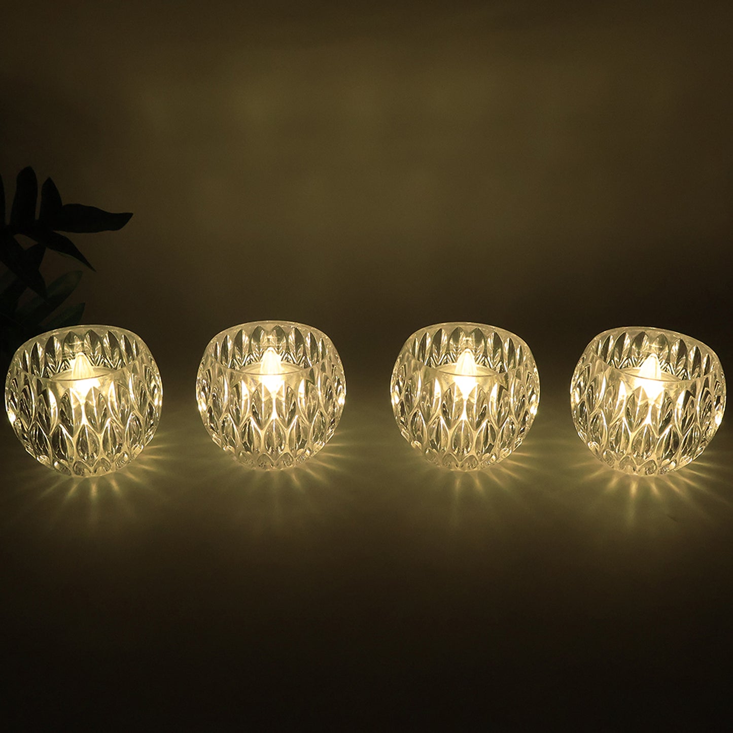 Set of 12 Crystal Effect LED Flameless Tealight Candles - Battery Operated Decorative Lamps - Happy Price - Image 5