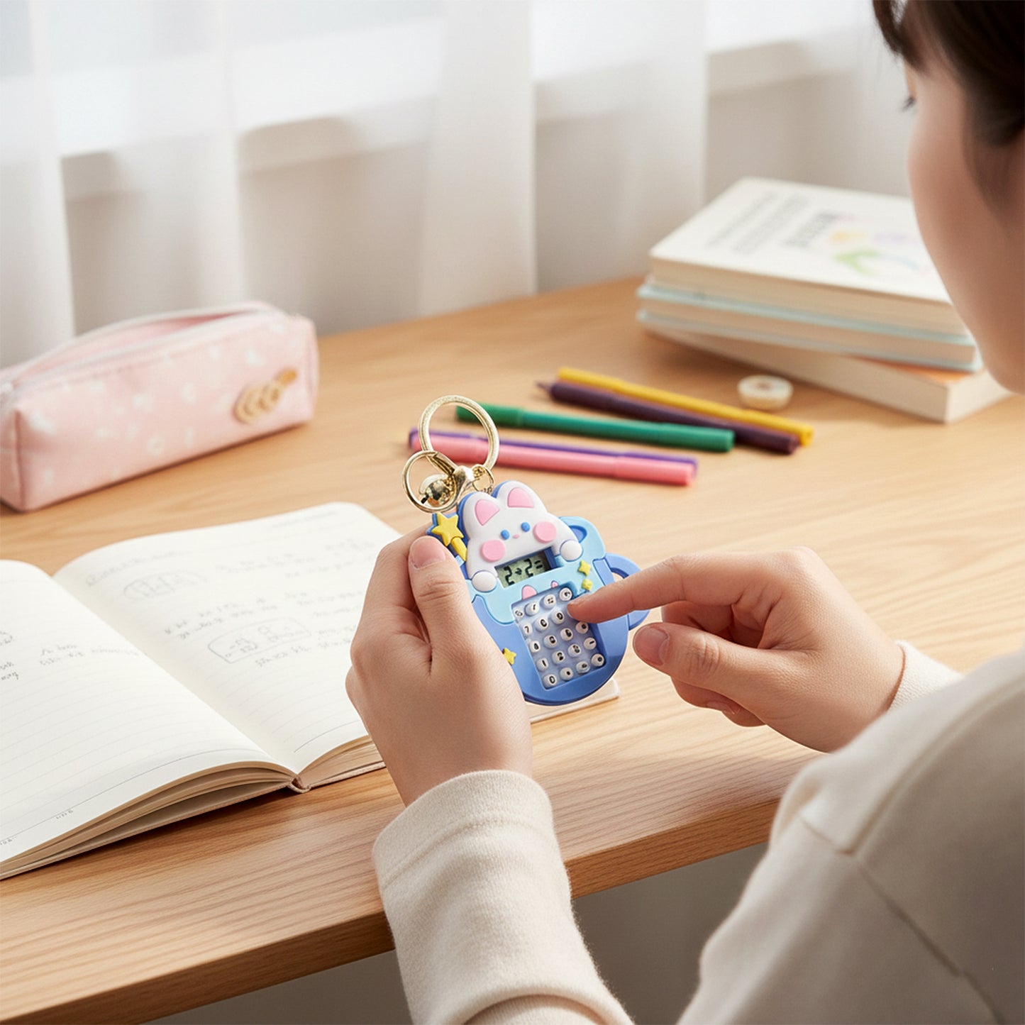 Cute Bunny Calculator Keychain with Mini Digital Display (1 Pc) - Happy Price - Image 6