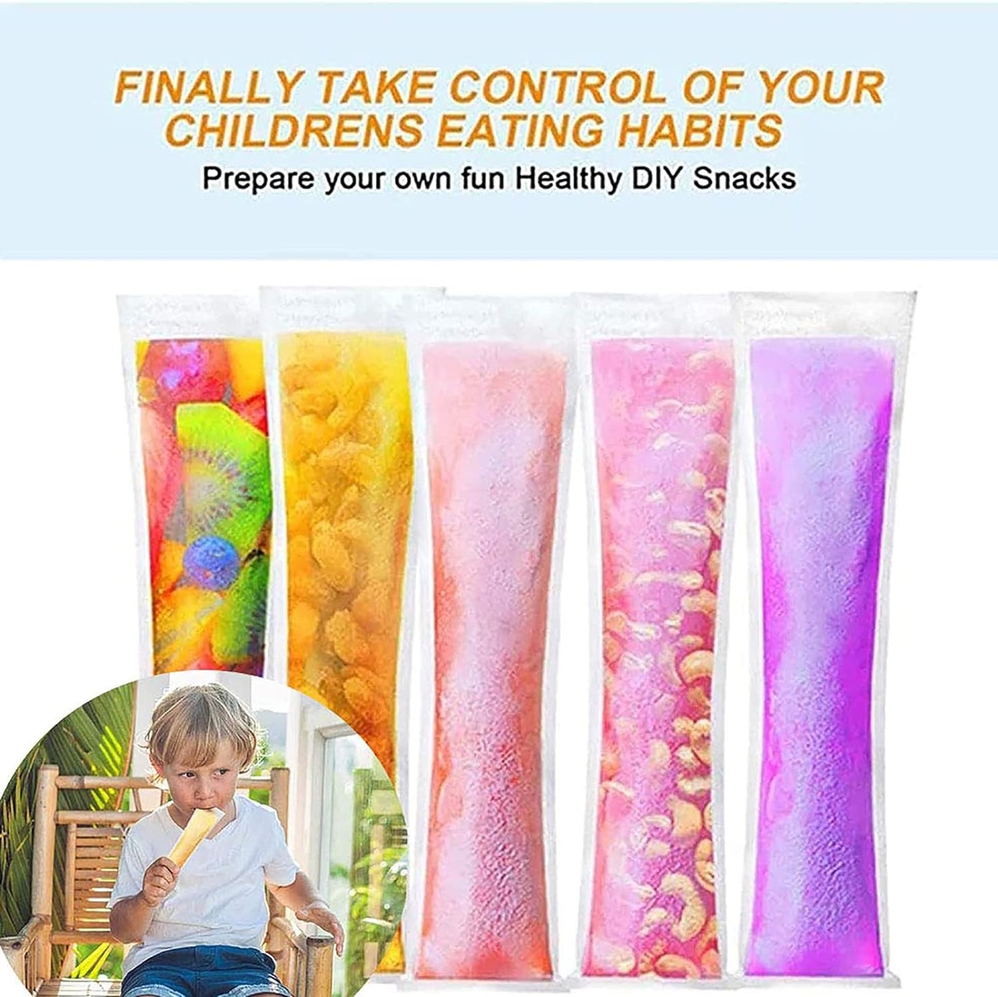 Homemade Popsicle Maker Manual Ice Cream Machine With Approx 20 Pcs Packing Bag Popsicle Mold Convenient Maker Manual Ice Cream Machine For Kids Adults Diy Reusable - Happy Price - Image 7