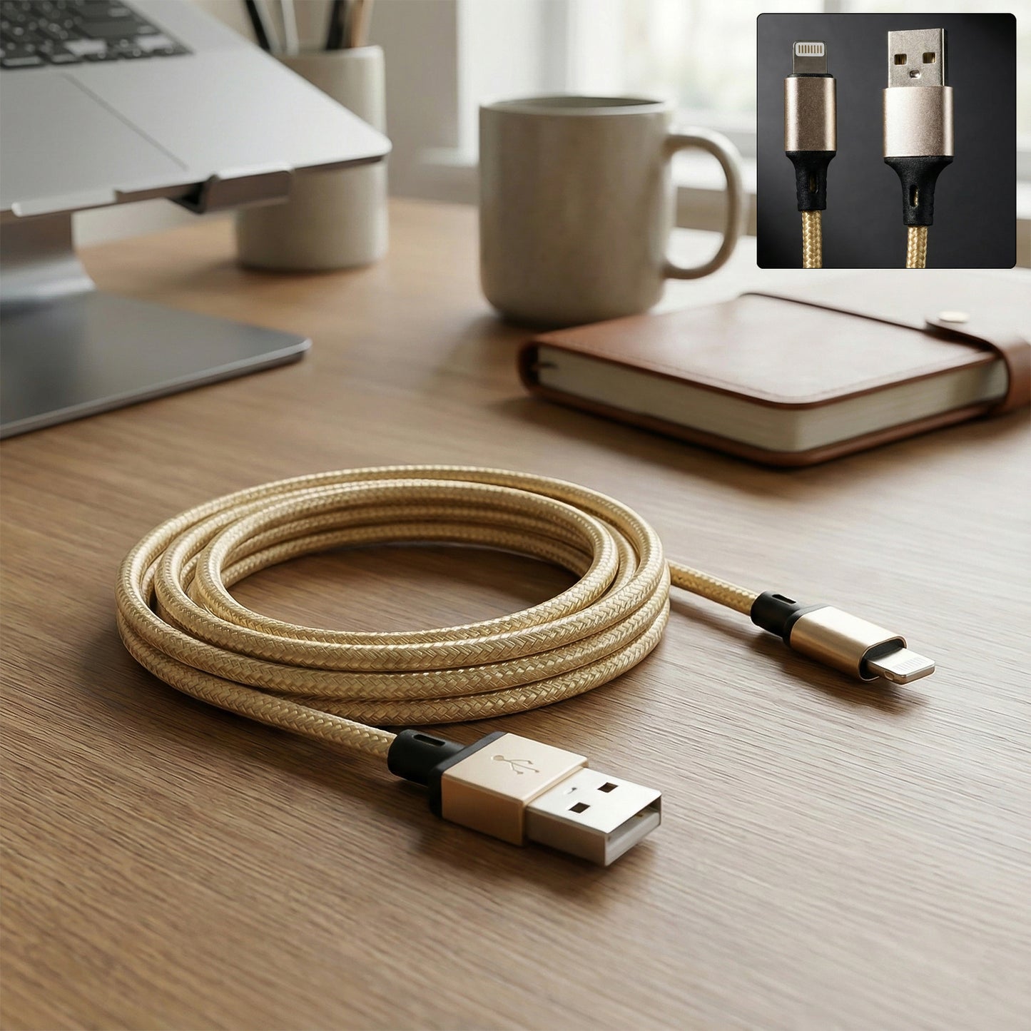 1 Meter Braided Lightning Cable for iPhone Charging - Happy Price - Image 6