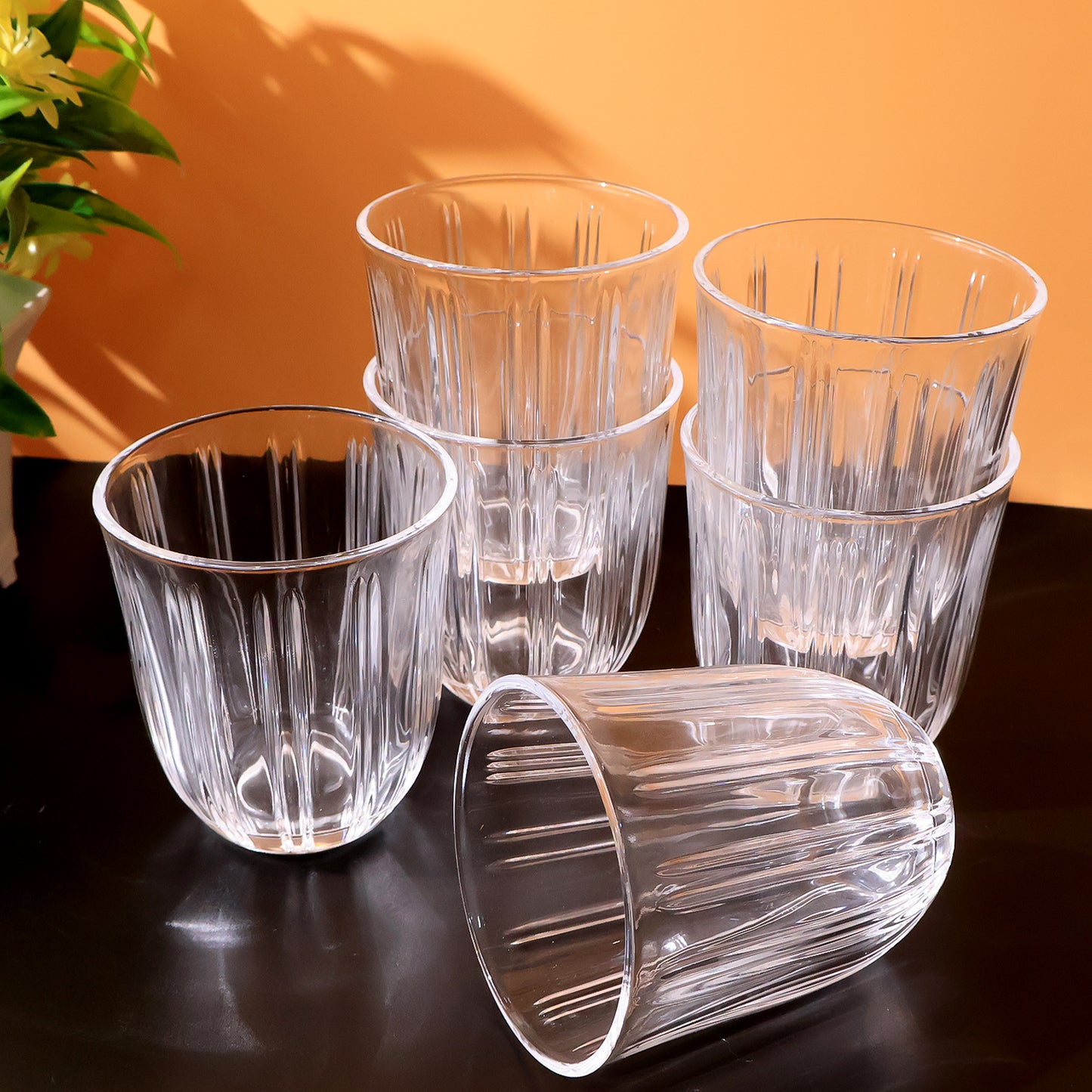 Clear Glass Tumblers Set - 256ml, 6 Pcs, Ribbed Design - Happy Price - Image 7