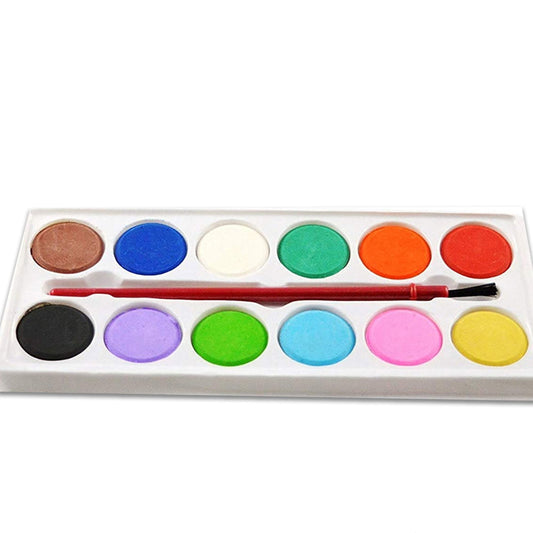 Painting Water Color Kit - 12 Shades And Paint Brush (13 Pcs) - Happy Price - Image 1