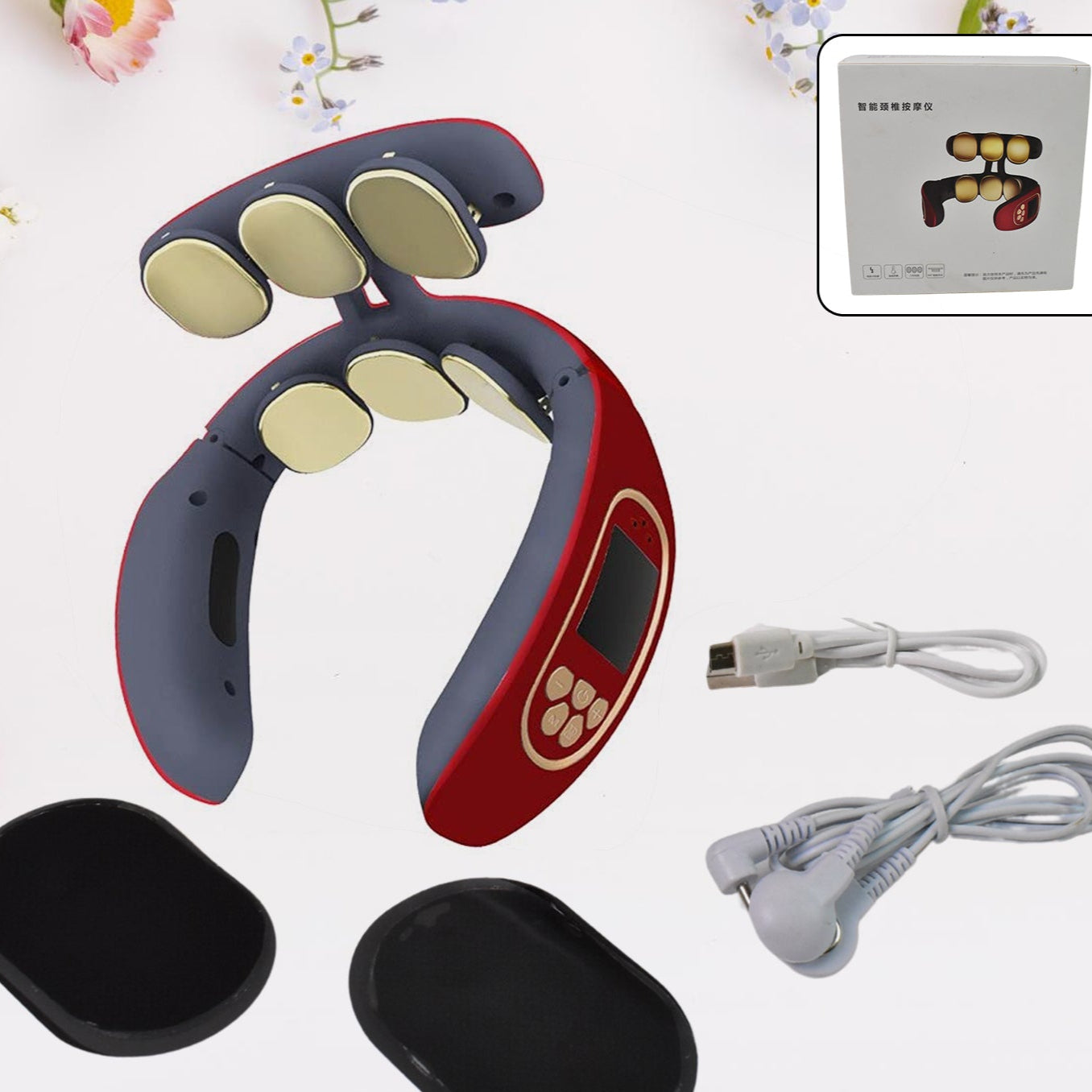 6 Heads Smart Electric Neck And Back Pulse Massager Wireless (1 Pc) - Happy Price - Image 1