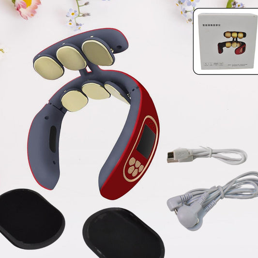 6 Heads Smart Electric Neck And Back Pulse Massager Wireless (1 Pc) - Happy Price - Image 1