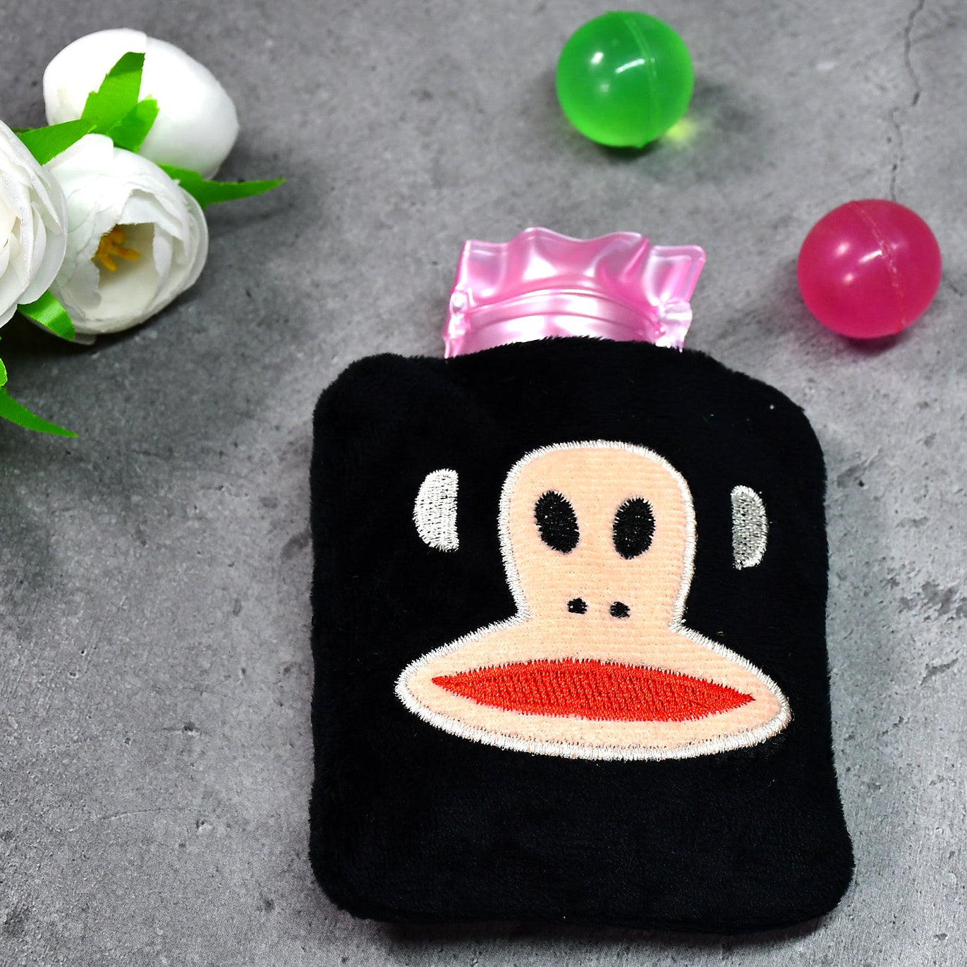 Black Monkey Small Hot Water Bag With Cover For Pain Relief Neck Shoulder Pain And Hand Feet Warmer Menstrual Cramps. - Happy Price - Image 1