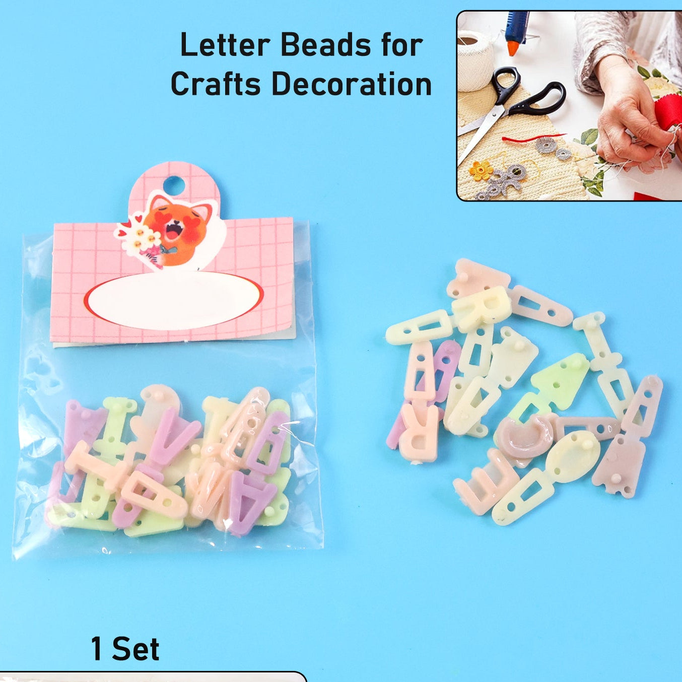 Alphabet Letter Beads Craft Set for DIY Projects - 1 Set - Happy Price - Image 1
