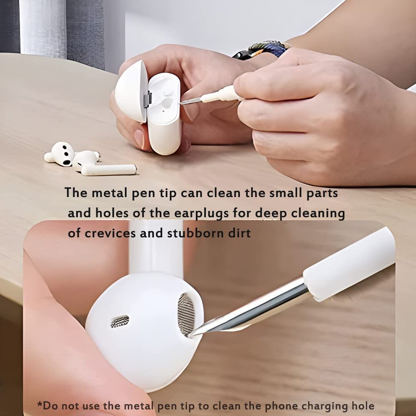 3 In 1 Earbuds Cleaning Pen For Cleaning Of Ear Buds And Ear Phones Easily Without Having Any Damage. - Happy Price - Image 6