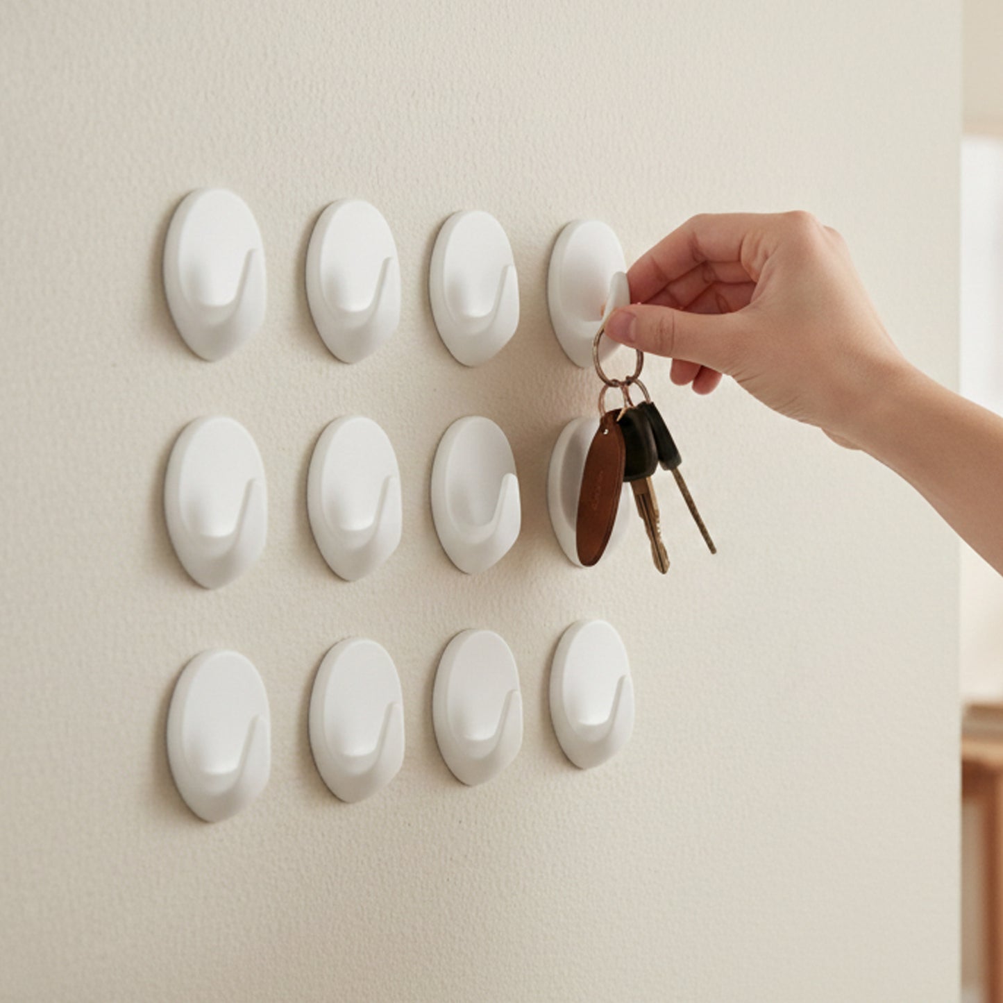 Set of 12 Strong Adhesive Wall Hooks for Home & Office - Happy Price - Image 5