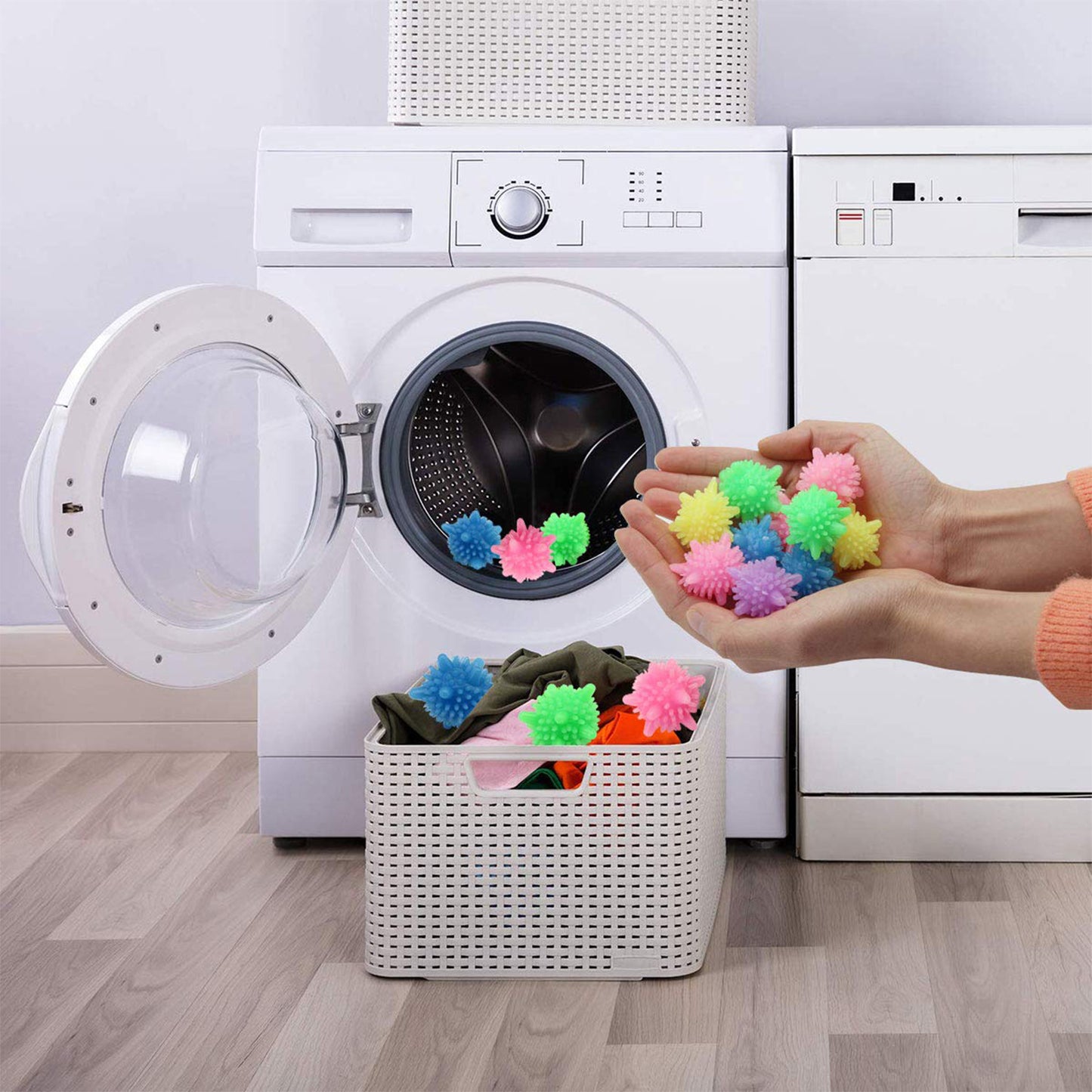50 Pcs Reusable Laundry Washing Balls - Anti-Tangle Fabric Care Set - Happy Price - Image 6