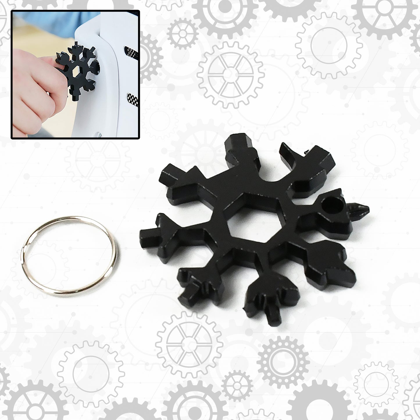 Durable  Portable 18 In 1 Snowflake Multi-tool Snowflake Bottle Opener Flat Phillips Screwdriver Kit Wrench - Happy Price - Image 2