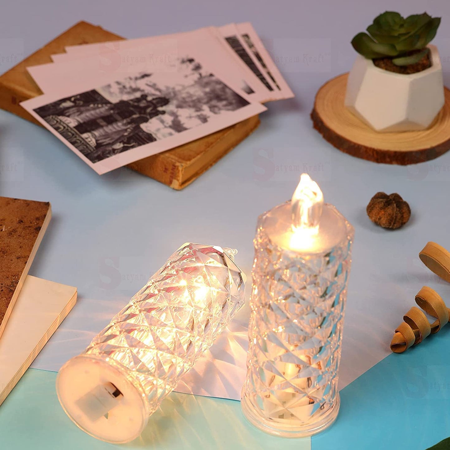 Transparent Rose LED Candle Light - Flameless & Smokeless Decorative Crystal Effect (1 Pc) - Happy Price - Image 7