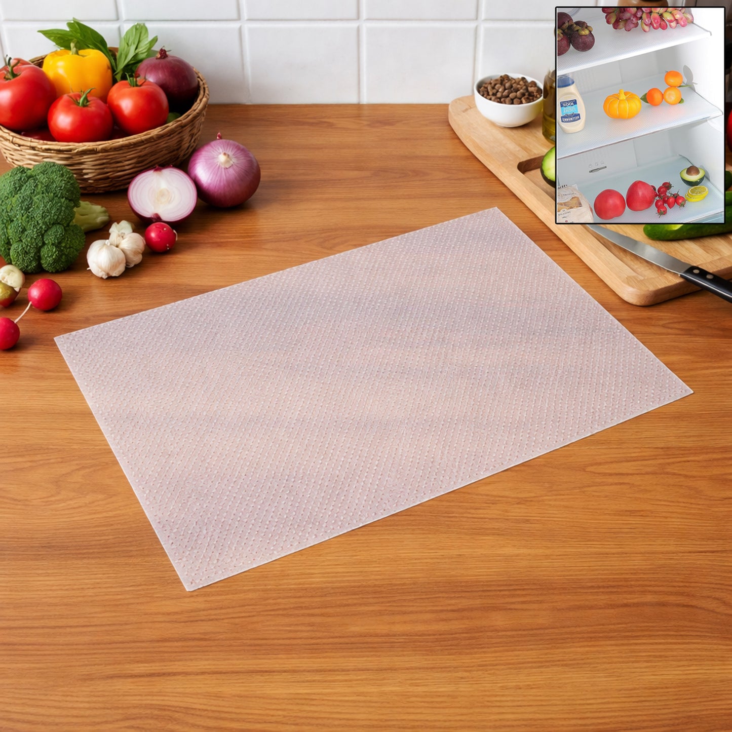 Transparent Plastic Fridge Liner Mat - 45 x 29 cm (1 Pc) - Happy Price - Image 2