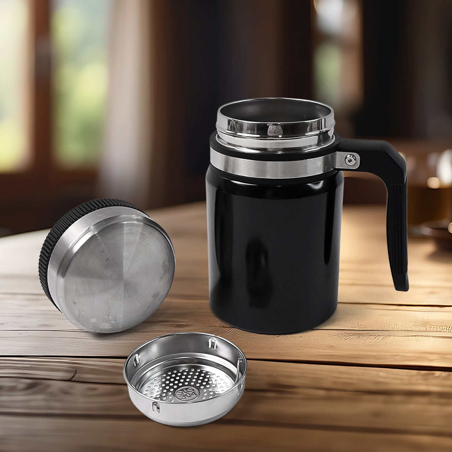 Stainless Steel Vacuum Cofee Cup With Non Slip Scalding (600ml Approx) - Happy Price - Image 6