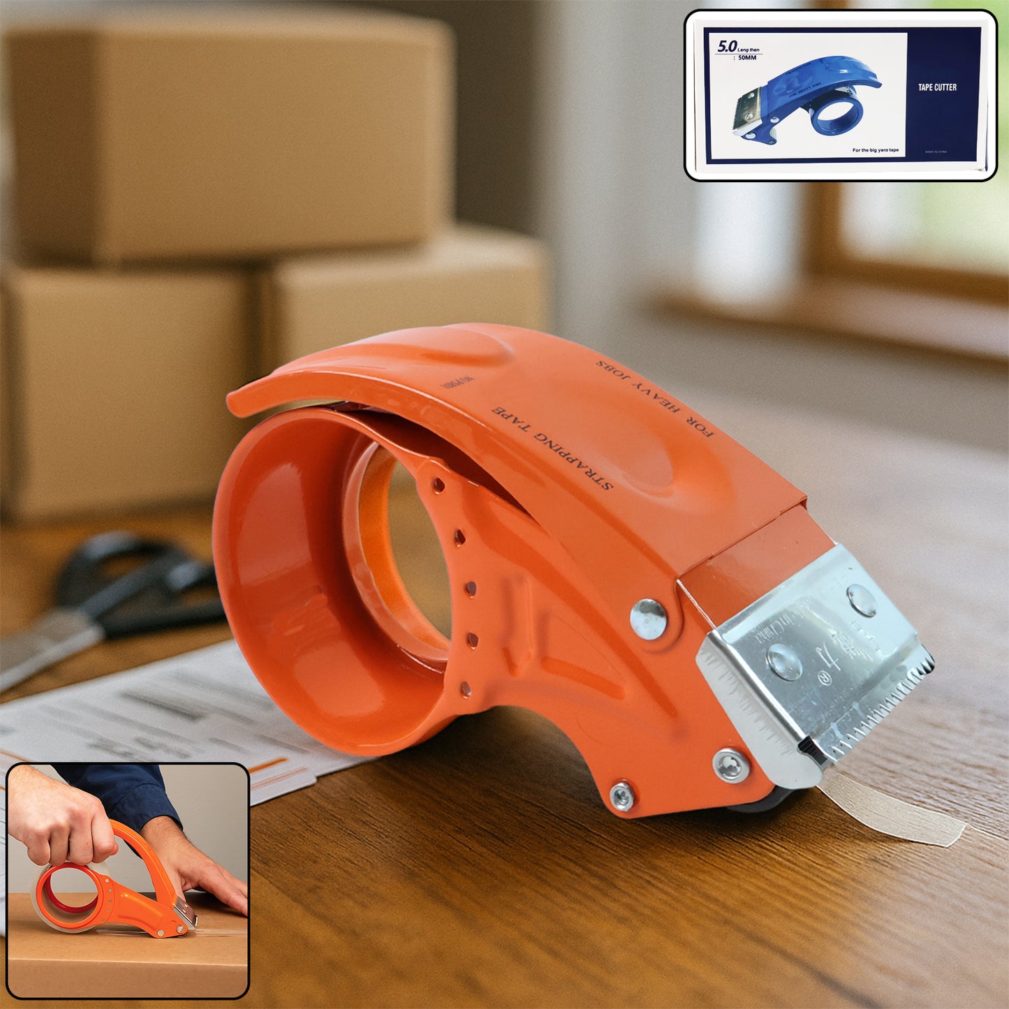 Heavy-Duty Tape Dispenser for 50mm Packing Tape - 1 Pc - Happy Price - Image 7