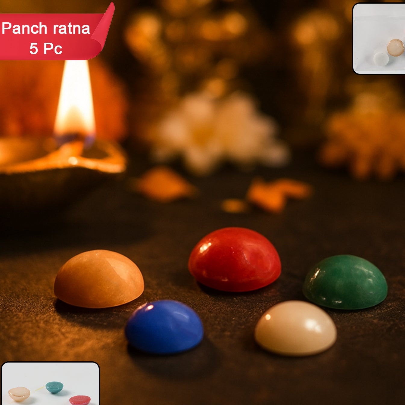 Panch Ratna Gemstone Set - 5 Auspicious Stones for Pooja & Prosperity - Happy Price - Image 1
