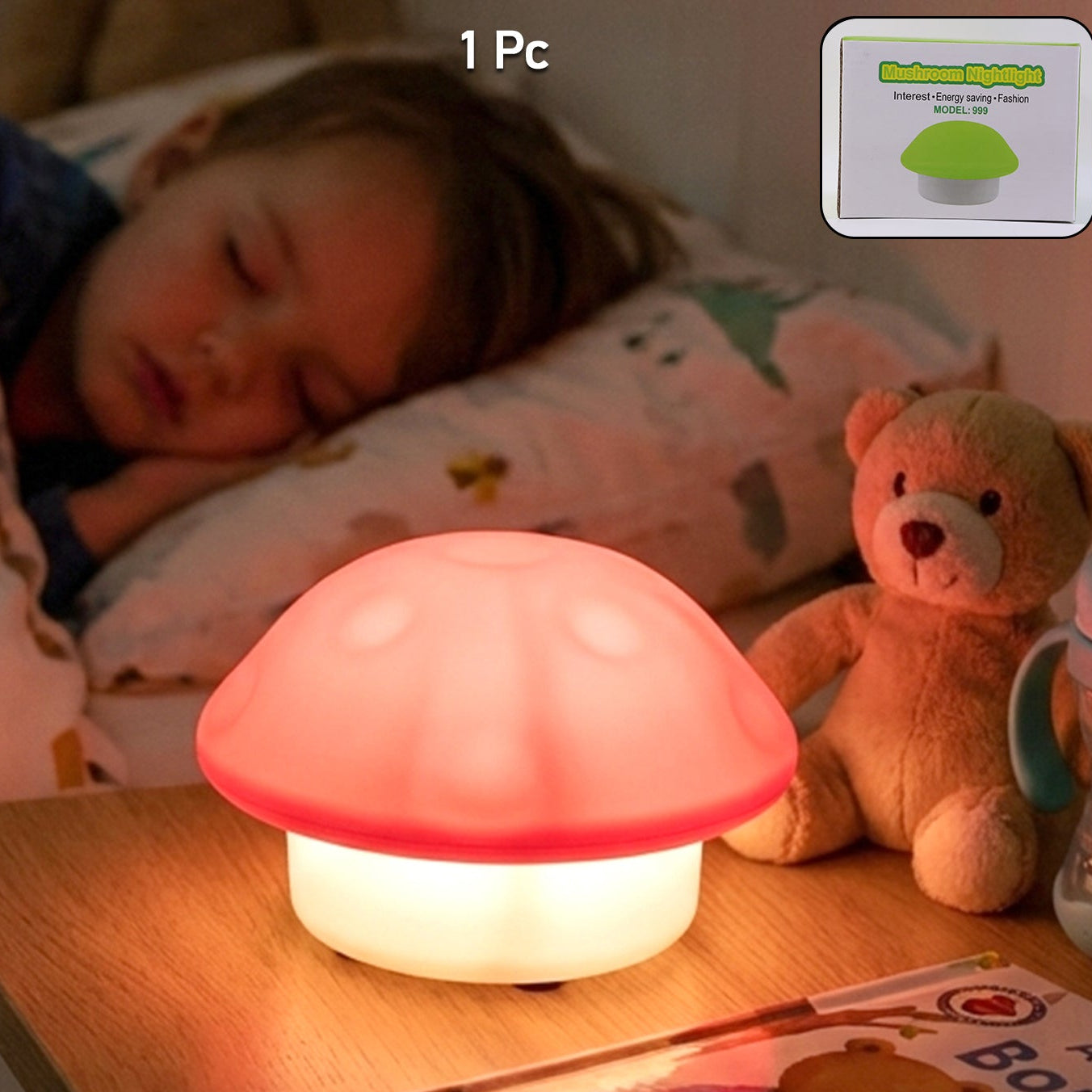 Mushroom Shaped LED Night Light - Soft Glow, Energy Saving (1 Pc, Mix Color) - Happy Price - Image 1
