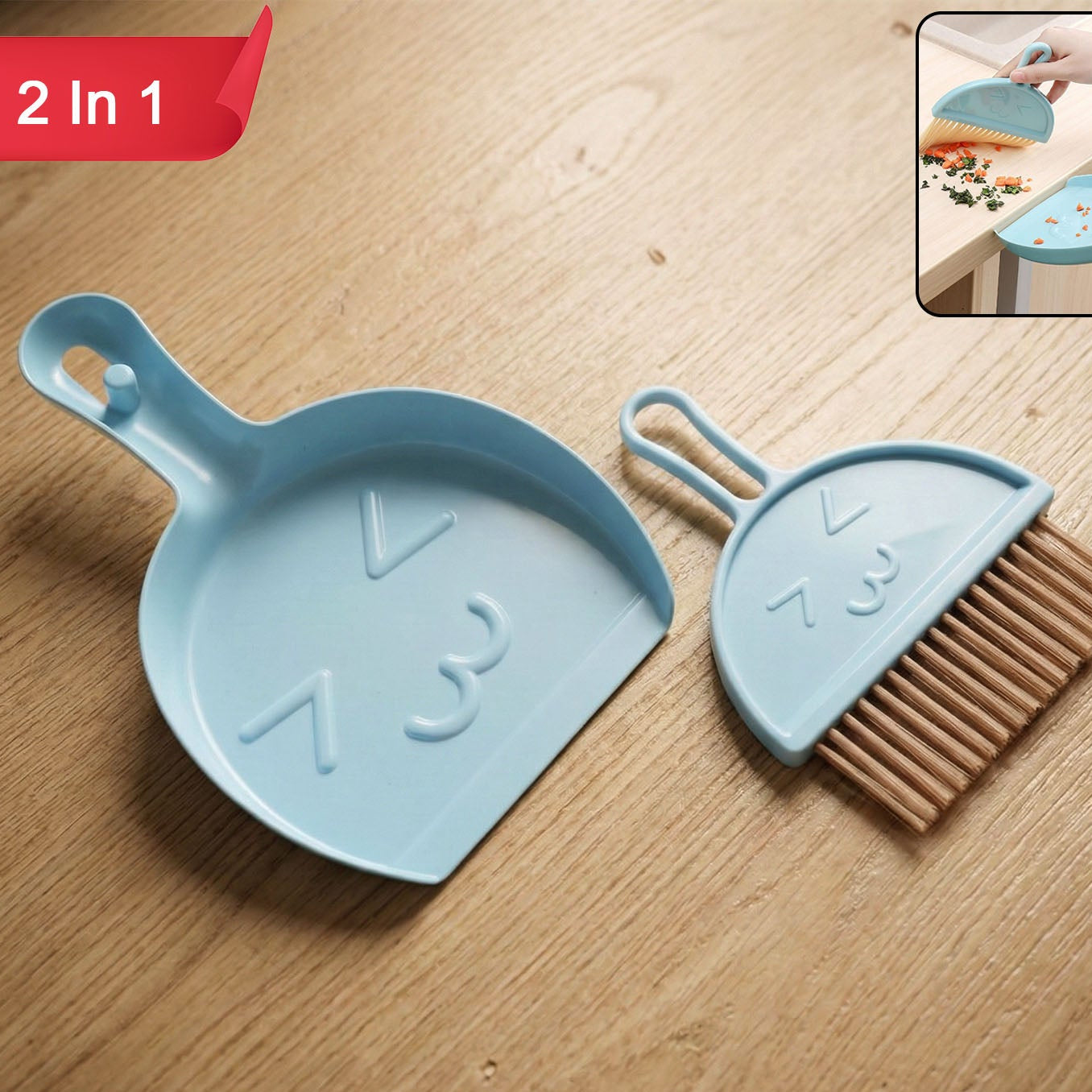 Compact 2-in-1 Dustpan and Brush Set for Quick Home Cleaning (1 Set) - Happy Price - Image 1
