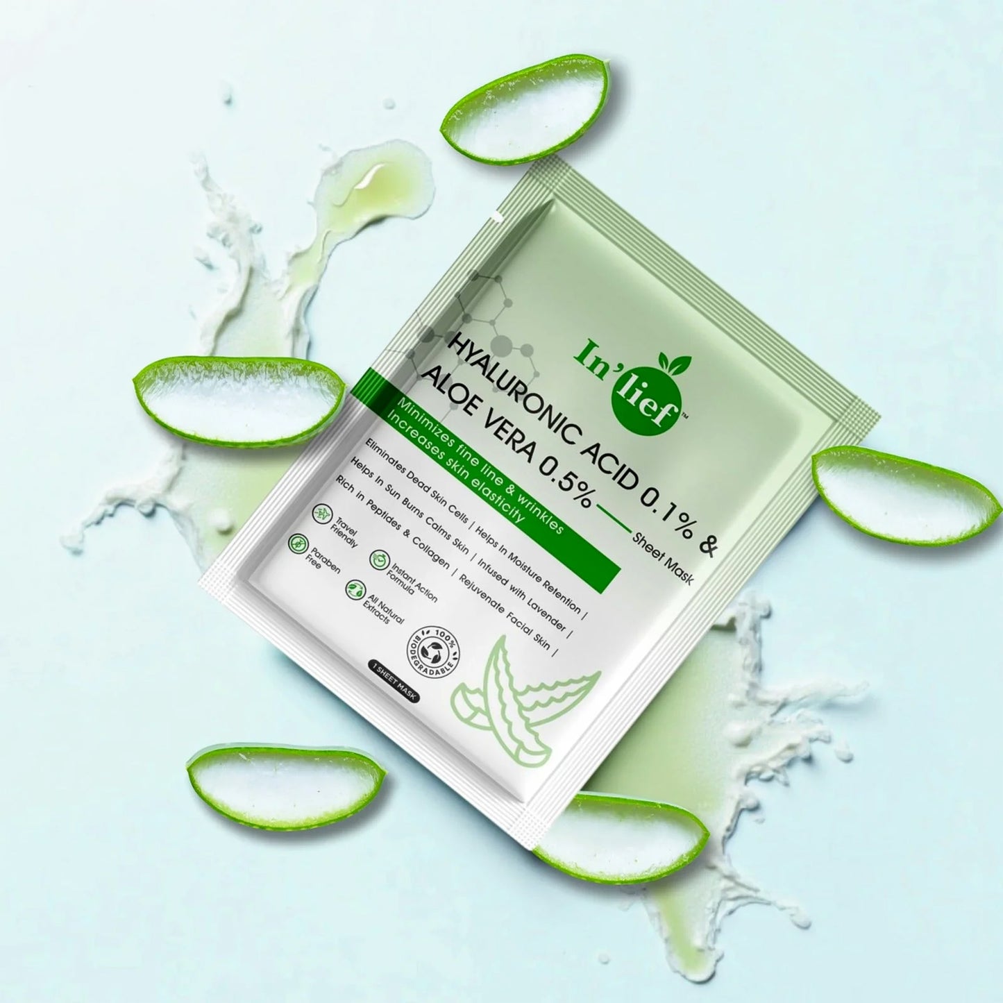 Hyaluronic Acid & Aloe Vera Hydrating Facial Mask - 1 Pc - Happy Price - Image 3