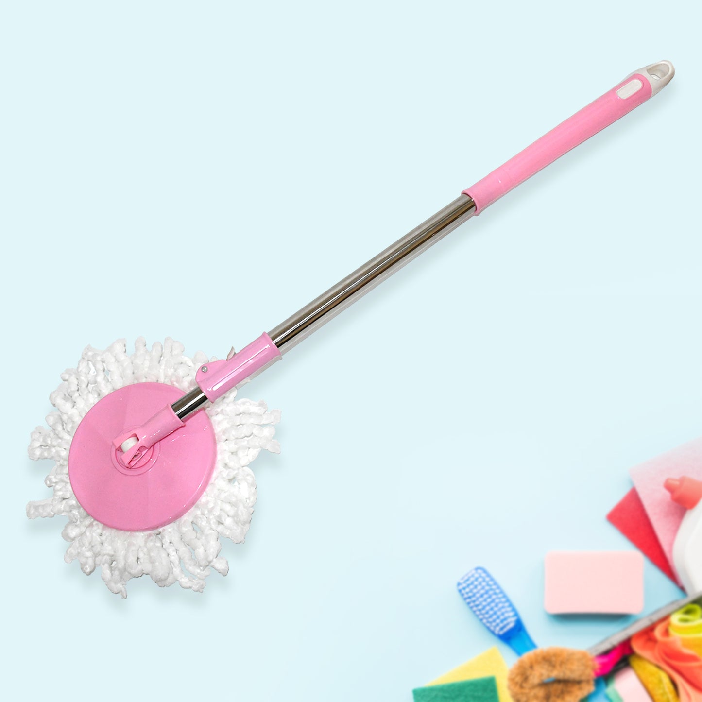 Home Cleaning - Stainless Steel 360 Degree Rotating Pole Microfiber Mop Rod Stick - Happy Price - Image 5