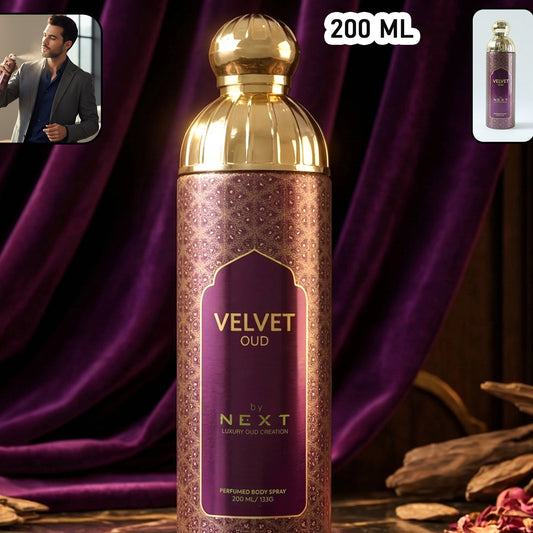 Next Velvet Oud Premium Body Spray 200 ML - Long-Lasting Oud Fragrance - Great Price - Image 1