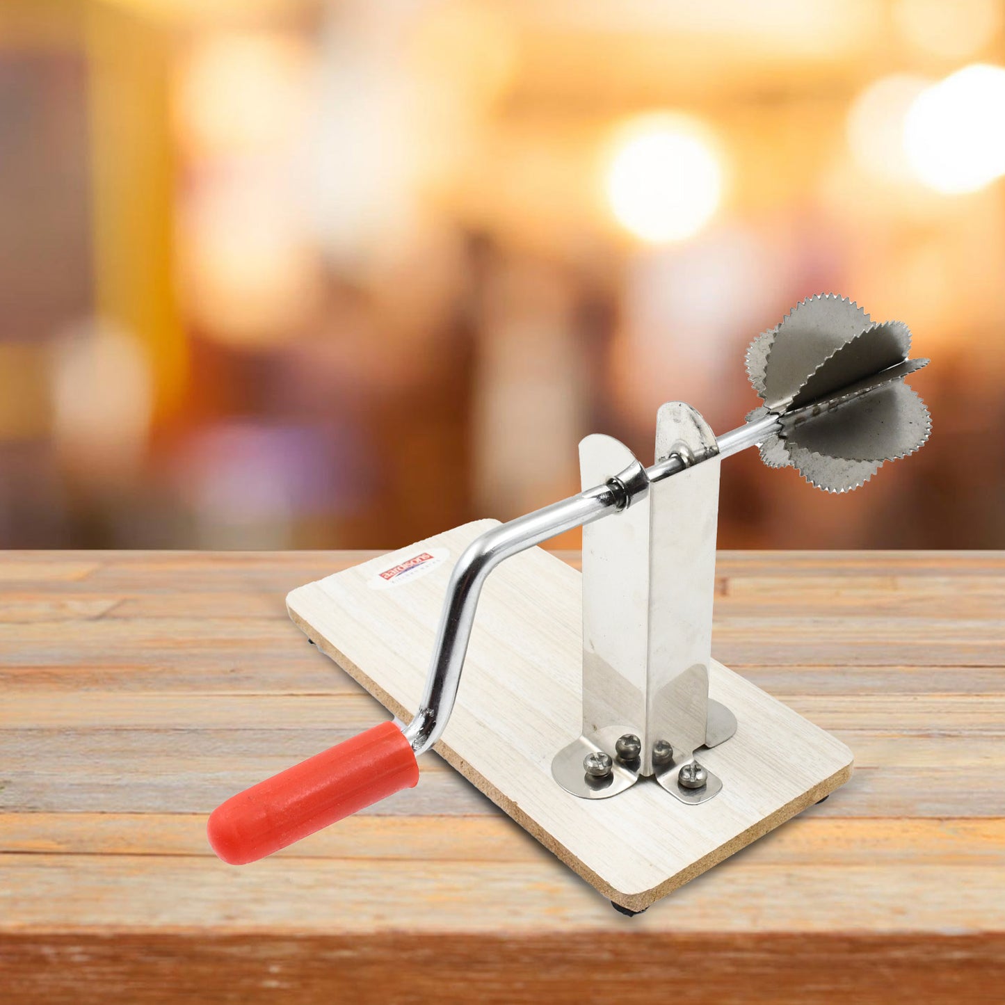 Stainless Steel Coconut Scraper With Wooden Base (1 Pc) - Happy Price - Image 5