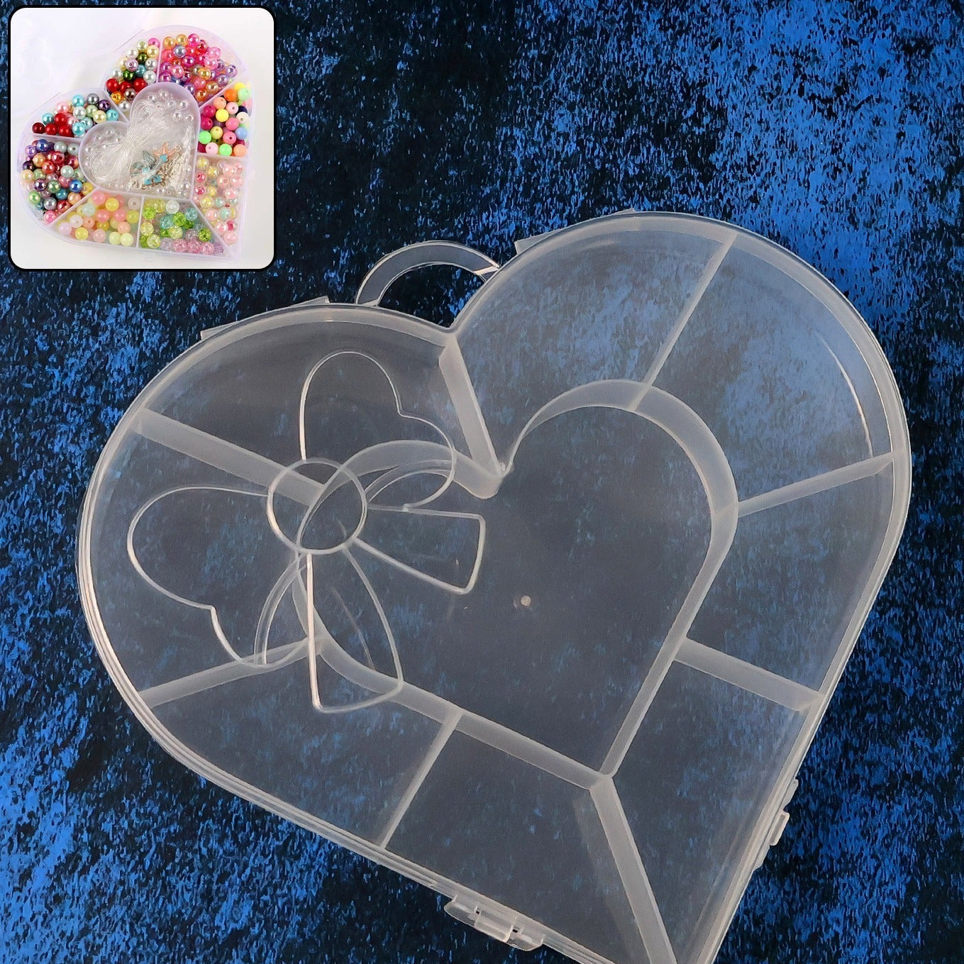Heart-shaped Plastic Bead Storage Organizer Box (1 Pc) - Happy Price - Image 1