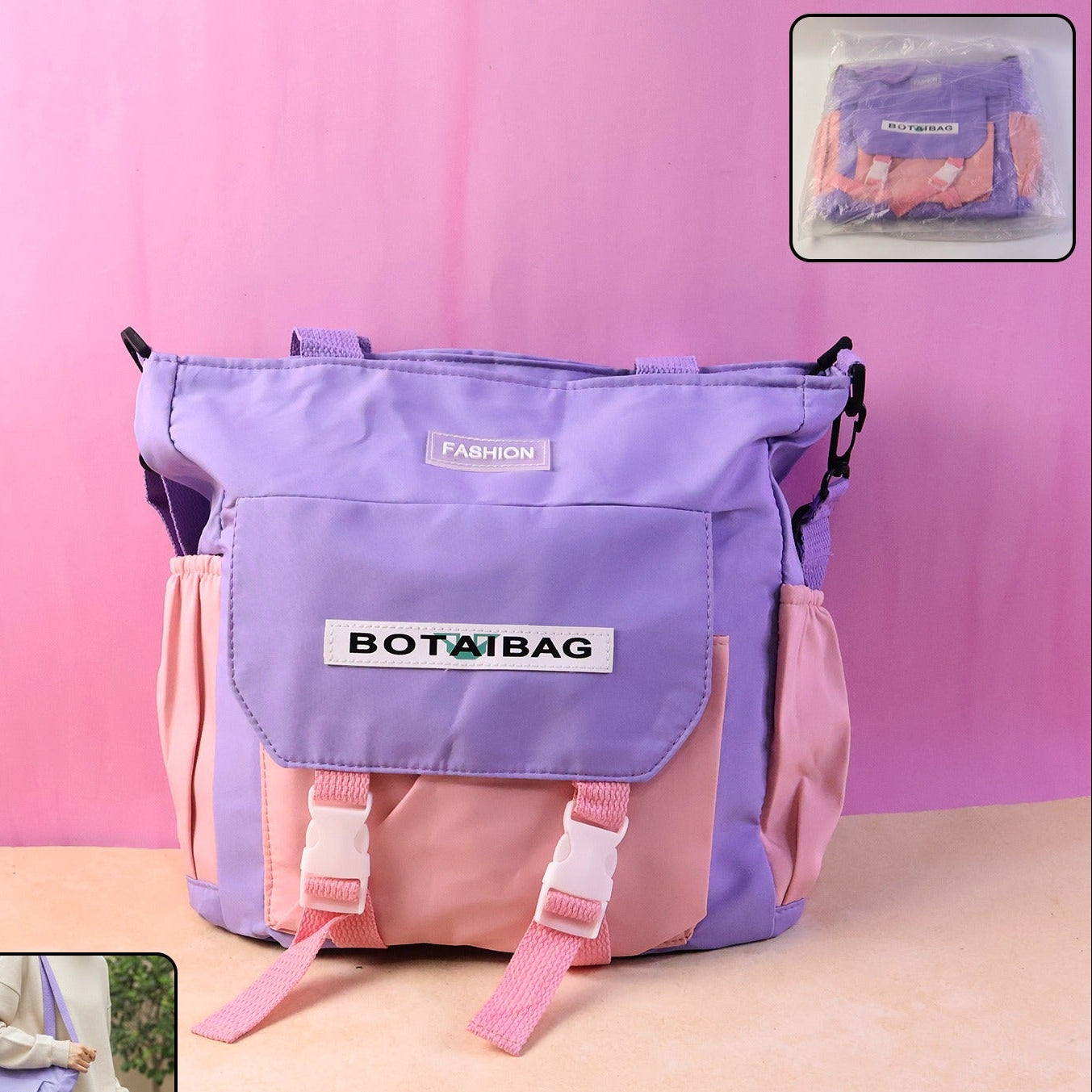 Stylish Multi-Pocket Tote Sling Bag for Women (1 Pc) - Happy Price - Image 1