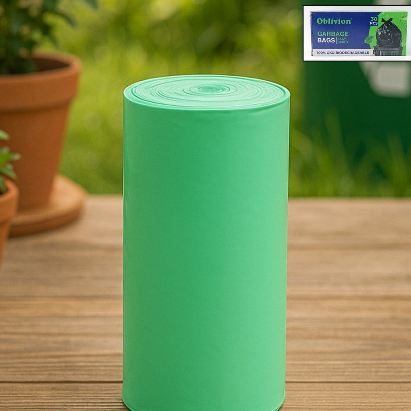 Eco-Friendly Corn Starch Garbage Bags - 17 x 19 Inch - Happy Price - Image 1