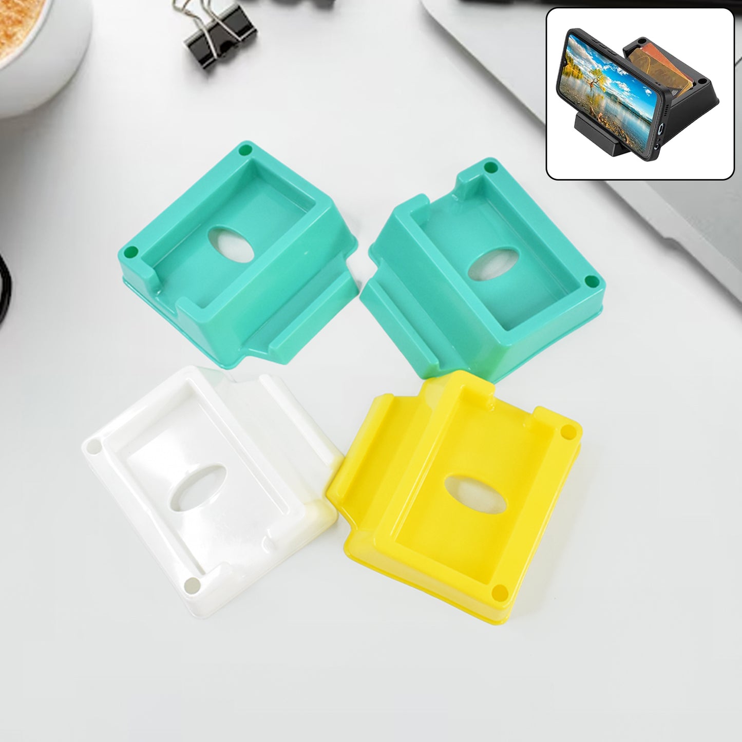 Plastic Mobile Phone Holder Stand - 4 Piece Set for Wall Mounting - Happy Price - Image 1