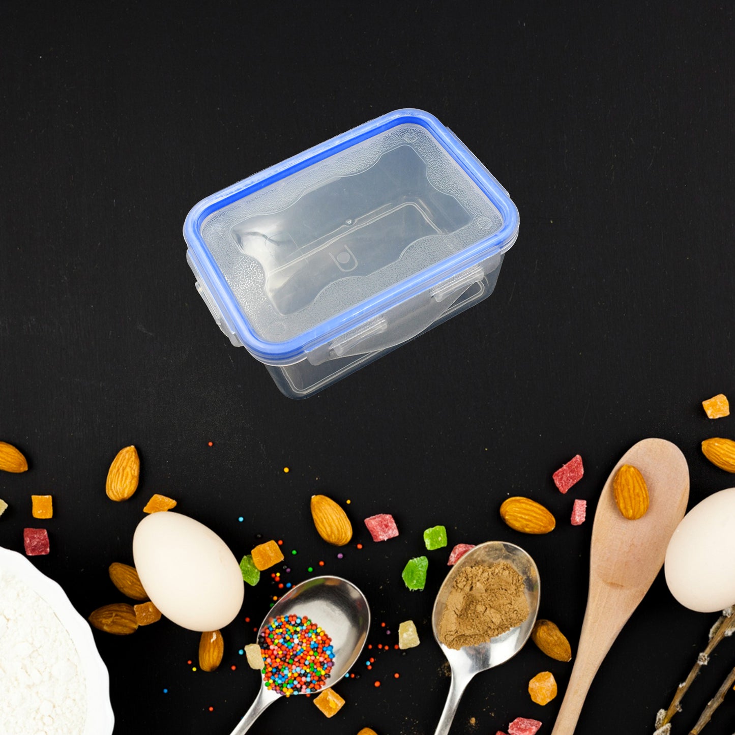 Kitchen Storage Container Set With Food Grade Plastic And Air Seal Lock Lid For Storage Of Grocery Spices Dry Fruits Use For Home Office Restaurant Canteens (3 Piece Set) - Happy Price - Image 3