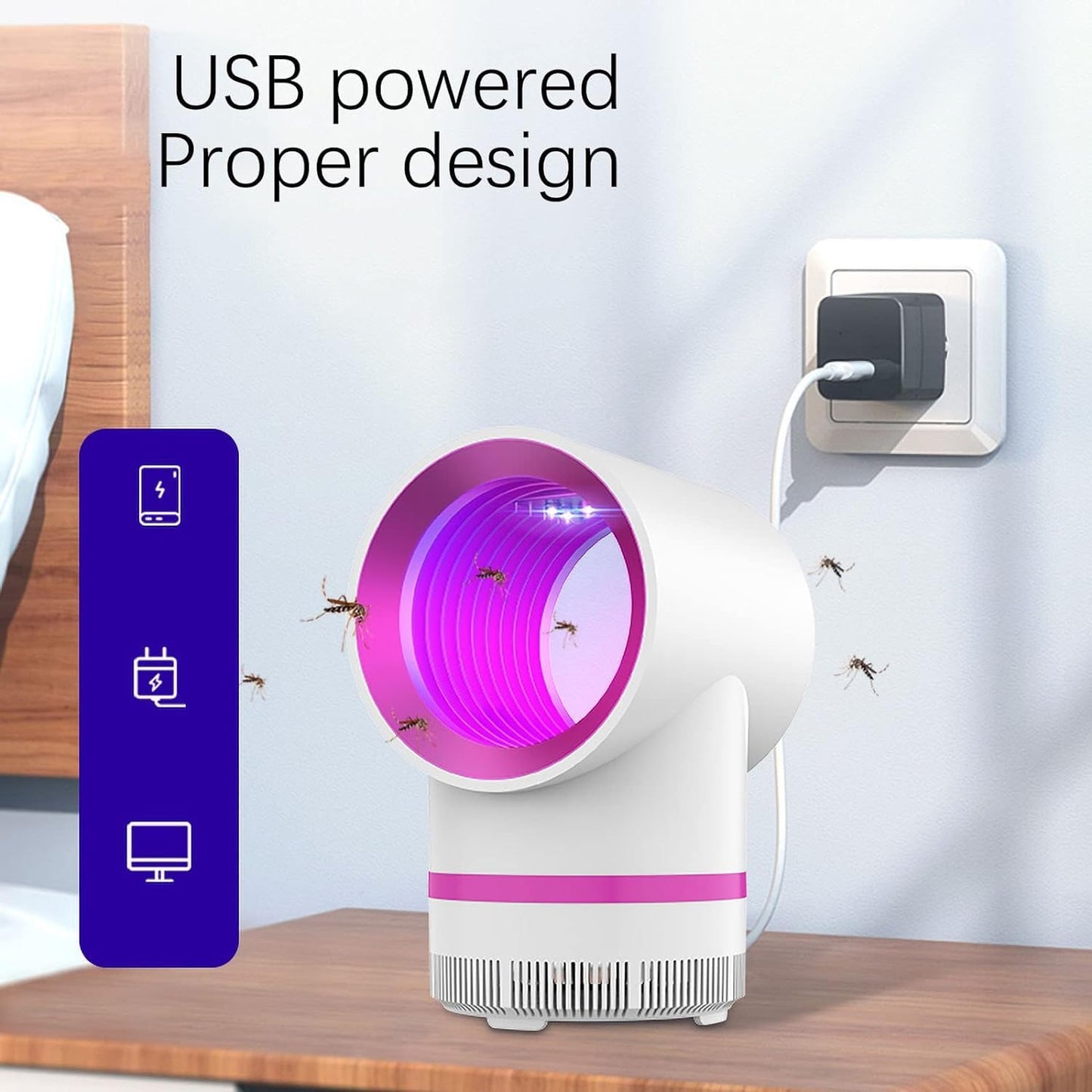 USB Electric Mosquito Killer Lamp - Silent UV Insect Trap - Happy Price - Image 7
