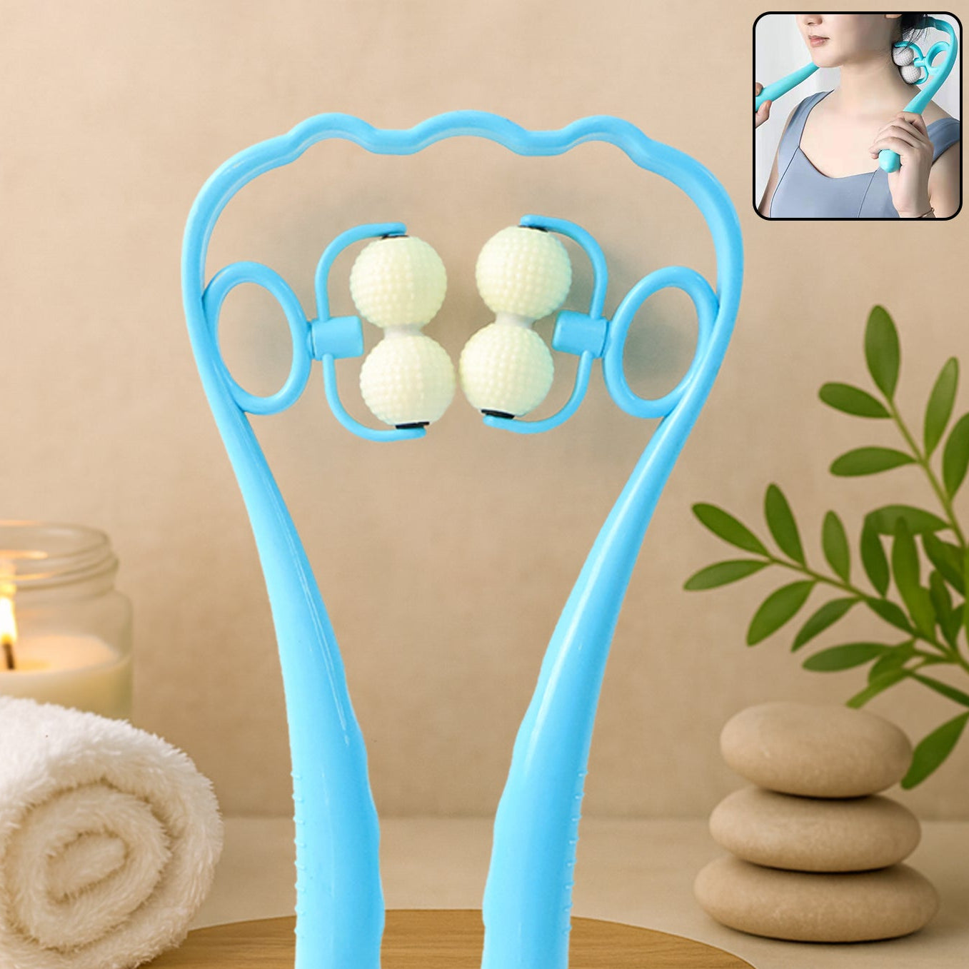 Premium Dual Roller Neck And Shoulder Massager (1 Pc) - Happy Price - Image 1