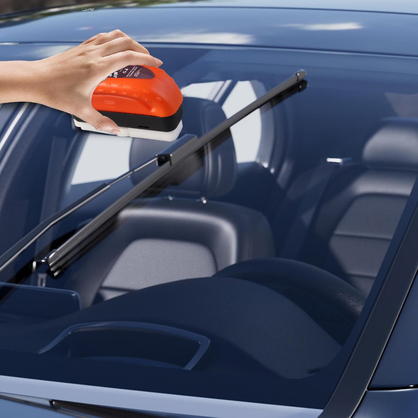 2-in-1 Car Glass Cleaner Brush with Foam Head and Storage Case - Happy Price - Image 5