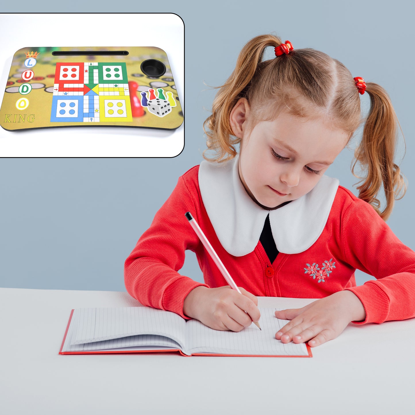 Ludo Design Foldable Bed Study Table Portable Multifunction Laptop Table Lapdesk For Children Bed Foldable Table Work Office Home With Tablet Slot  Cup Holder - Happy Price - Image 2