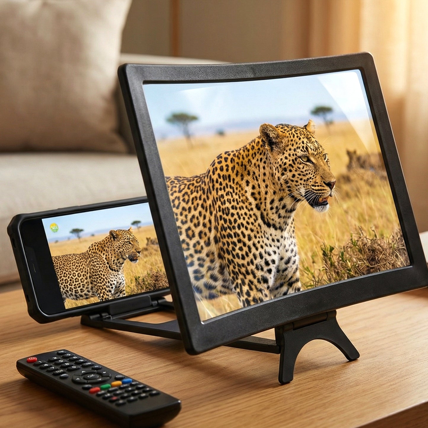 12 Inch Curved HD Mobile Screen Magnifier with Stand (1 Pc) - Happy Price - Image 3