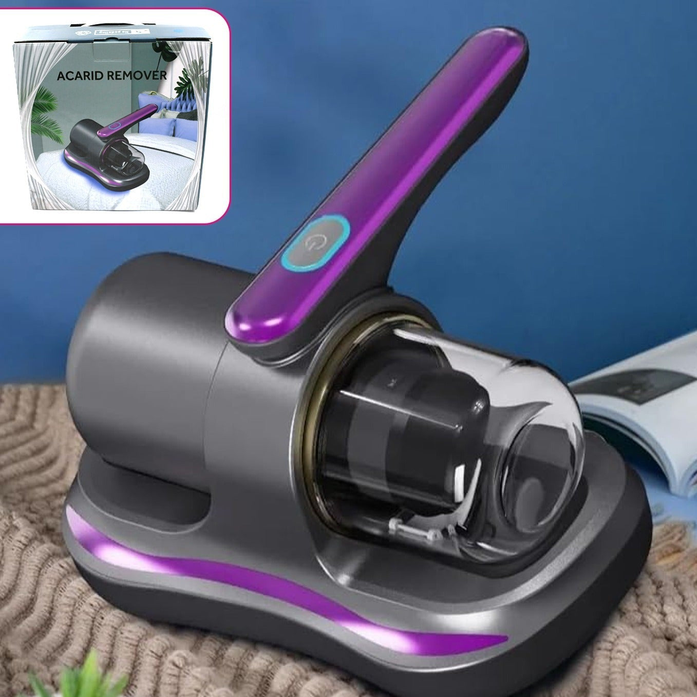 Powerful Suction Portable Handheld Vacuum Cleaner - Low Noise Vacuum Cleaner For Bed - Cordless Vacuum Cleaner For Car Seat Crevices Pillows Mattresses Sofas Wireless Anti Dust And Mite Cleaner - Happy Price - Image 1