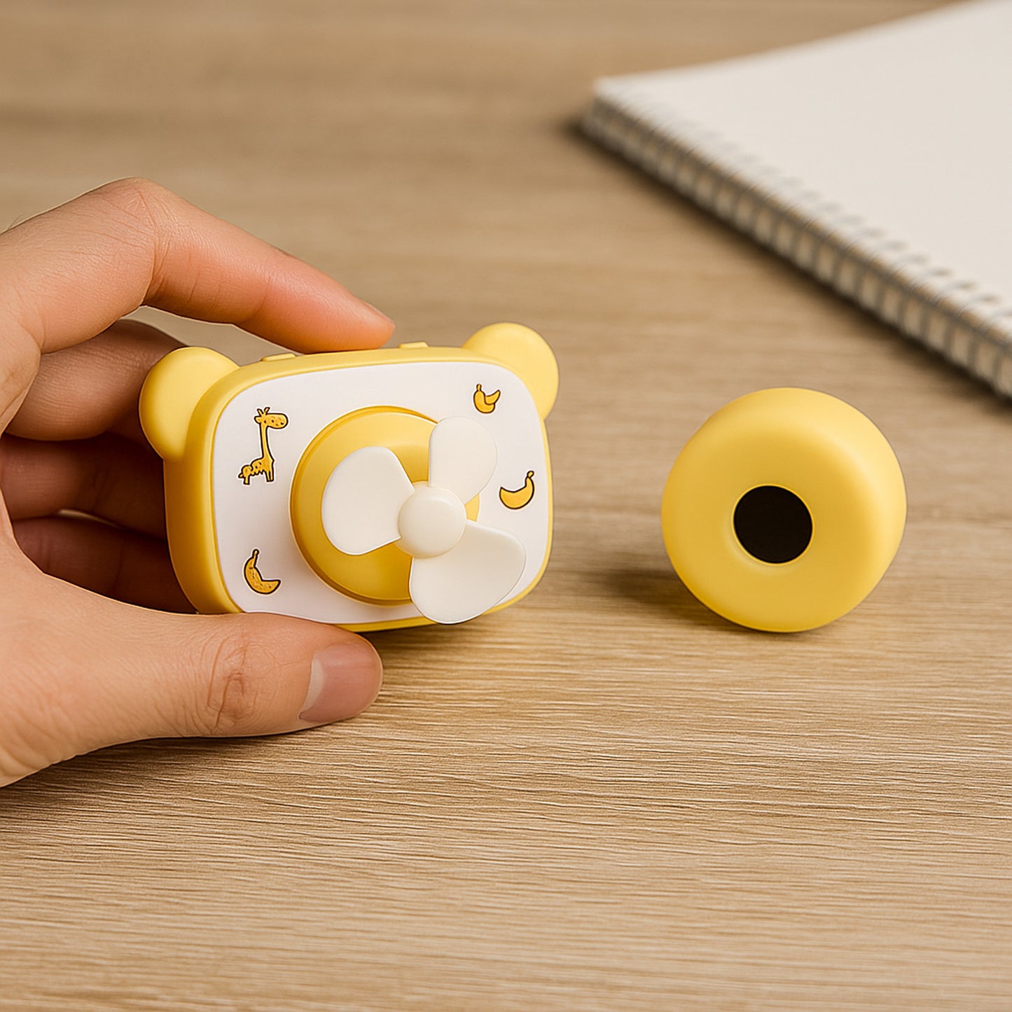 Cute Bear-shaped Mini Rechargeable Fan (1 Pc) - Happy Price - Image 5