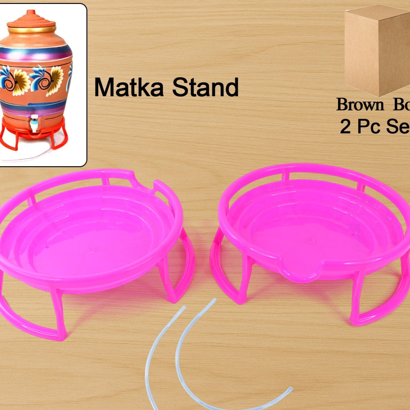 Plastic Water Pot Stand Set (2 Pc) - Happy Price - Image 1