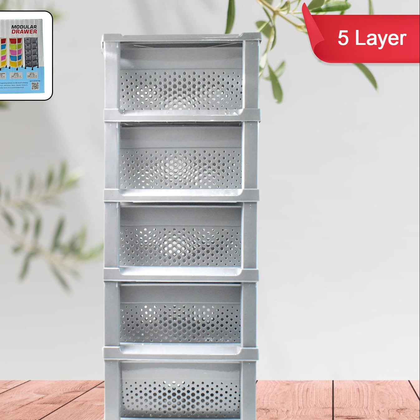 5 Layer Modular Drawer Organizer with Anti-Slip Surface - Happy Price - Image 1