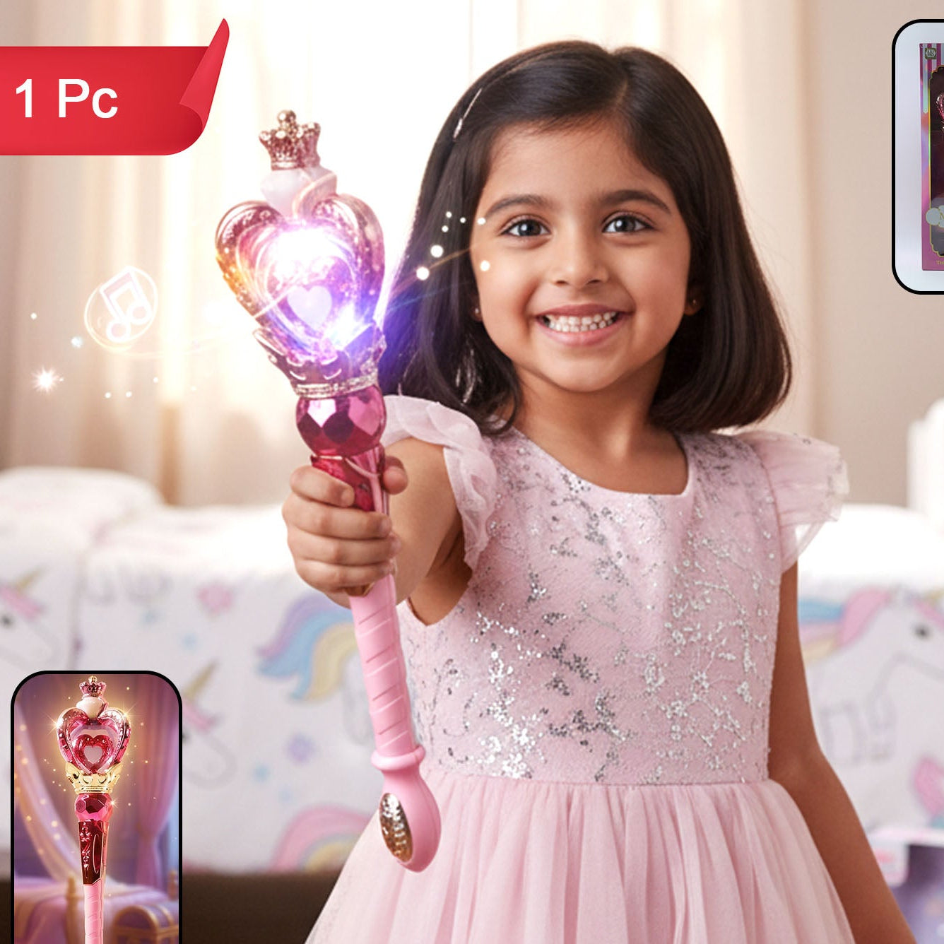 Princess Magic Light Wand Toy For Kids (1 Pc Battery Not Included)