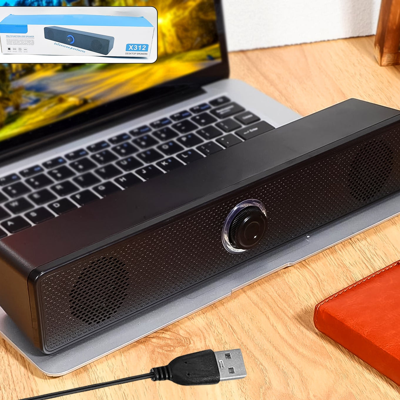 Desktop Computer Speaker Wired Plug And Play Usb Powered Speaker (1 Pc) - Happy Price - Image 1