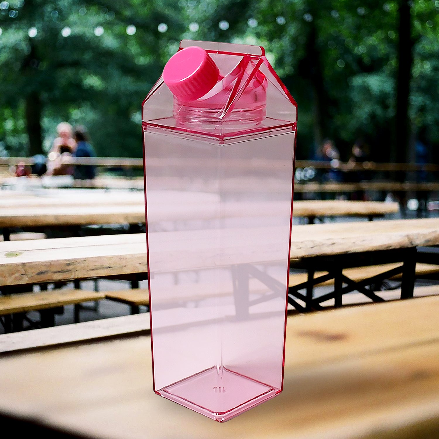 Plastic Milk Carton Colorful Clear Water Bottle 17 Oz Portable Milk Box Leakproof Square Juice Bottle For Outdoor Sports Travel Camping - Happy Price - Image 1