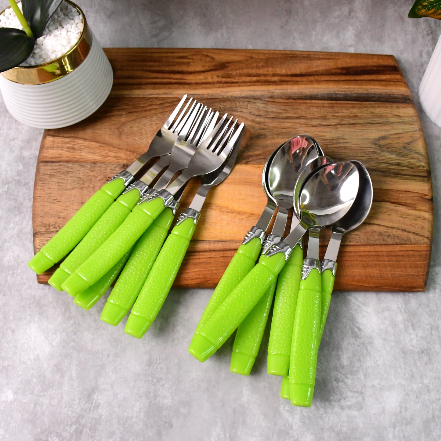 24 Piece Stainless Steel Cutlery Set with Organizer Holder - Happy Price - Image 5