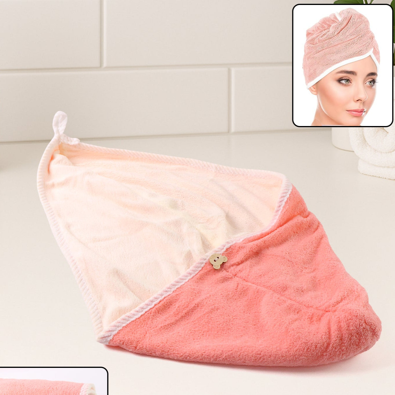 Hair Drying Magic Hair Cap Towel Wrap For Women Bath Towels (1 Pc) - Happy Price - Image 1