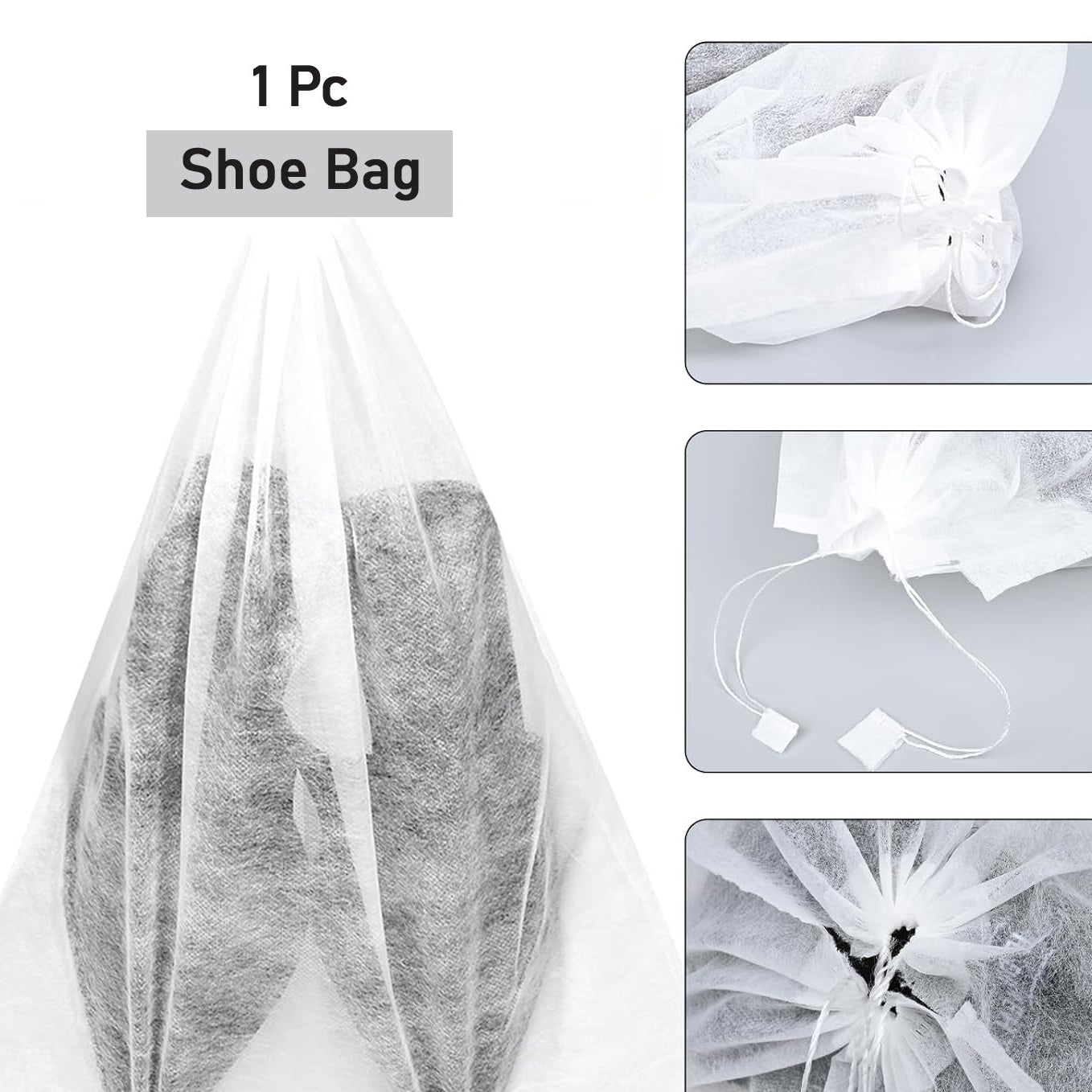 Non-Woven Drawstring Shoe Bag (48 X 31 Cm, 1 Pc) - Breathable Footwear Organizer - Happy Price - Image 1