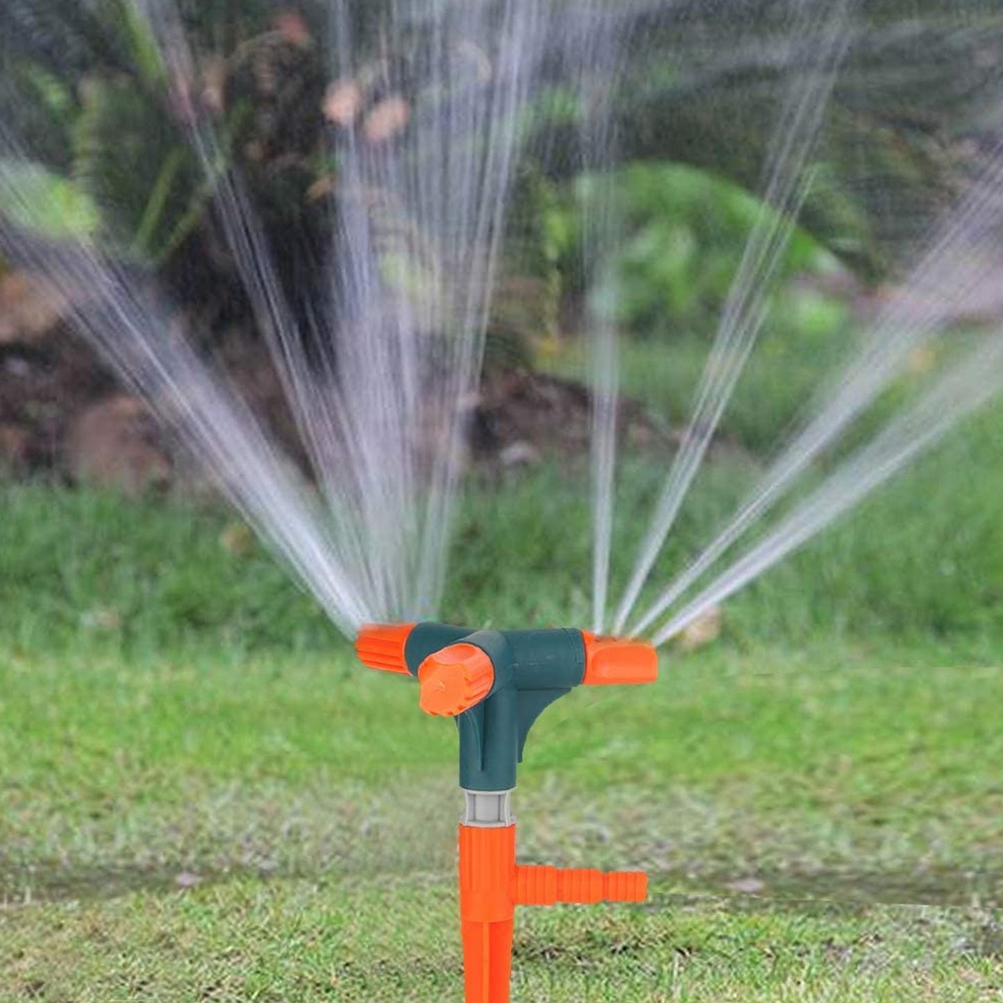 Garden Sprinkler 360  Rotating Adjustable Round 3 Arm Lawn Water Sprinkler For Watering Garden Plantspipe Hose Irrigation Yard Water Sprayer - Happy Price - Image 4