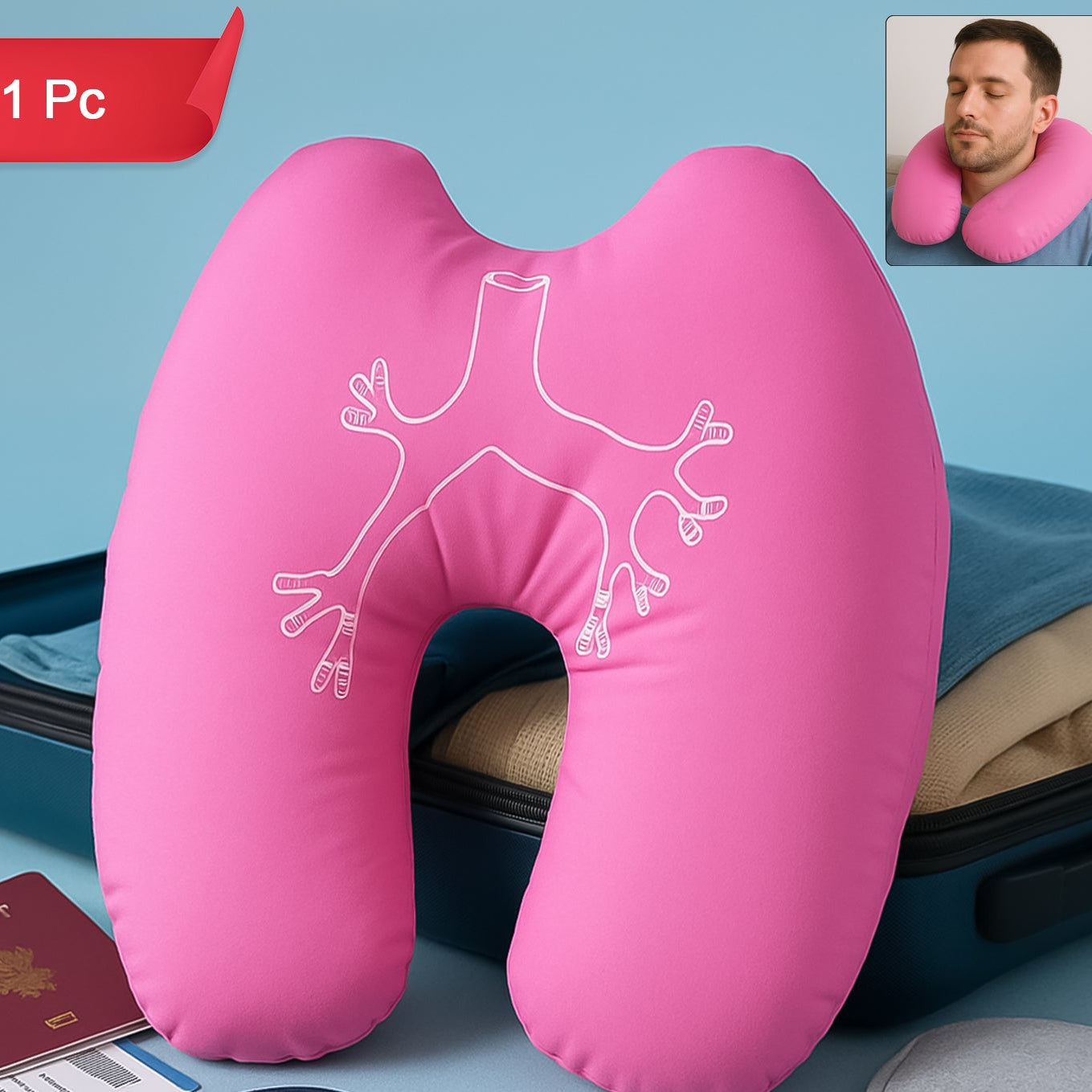 U-shape Neck Travel Pillow (1 Pc) - Happy Price - Image 1